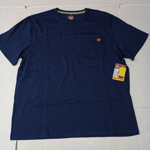 Wrangler Workwear Men's SS Heavyweight Pocket Tee Size 2XL 50-52 Blue Relaxed - Picture 1 of 7